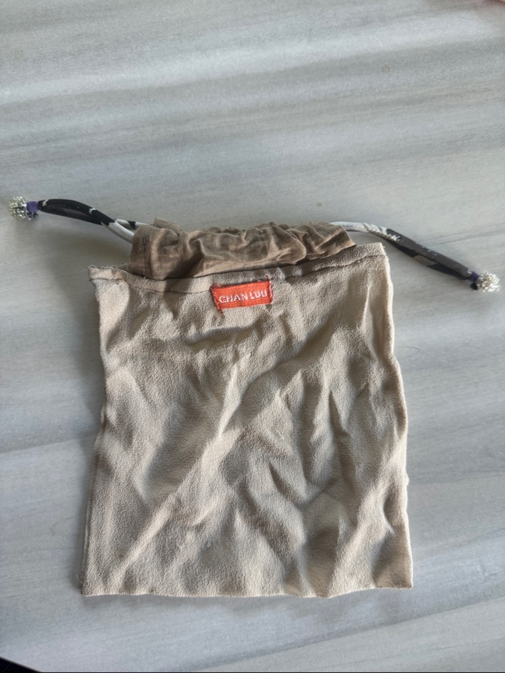 Chan Luu Canvas Drawstring Pouches: 2 Beige, 1 Pink, 1 Yellow - Picture 2 of 5